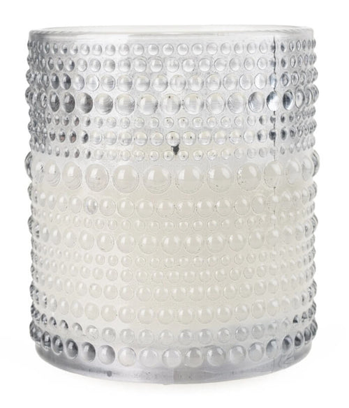 Embossed Glass Smokey Black LED Candle