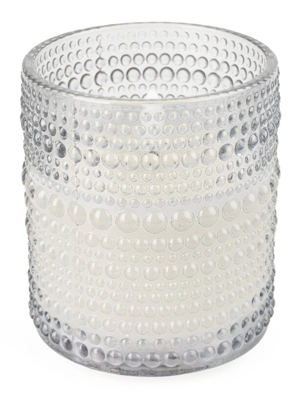 Embossed Glass Smokey Black LED Candle