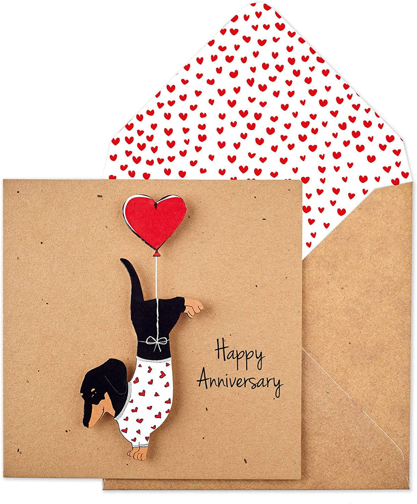 Dachshund with Balloon Anniversary Card