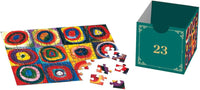 Fine Art Christmas Advent Calendar – 24 x 50-Piece Mini Jigsaw Puzzles, Classic Artwork, Premium Blue Board, Ages 12+