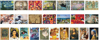 Fine Art Christmas Advent Calendar – 24 x 50-Piece Mini Jigsaw Puzzles, Classic Artwork, Premium Blue Board, Ages 12+
