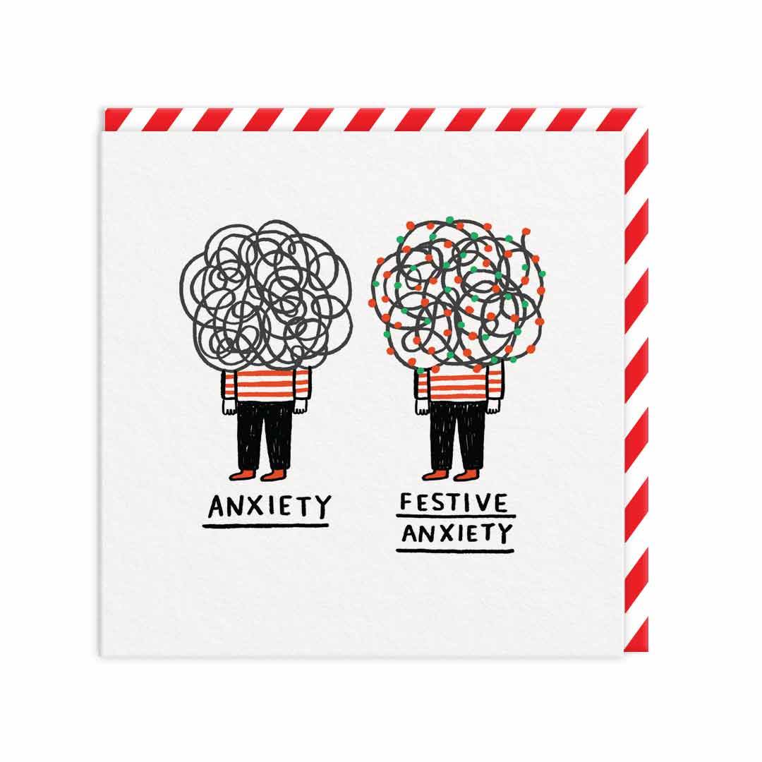 Festive Anxiety Christmas Card - House of Cards