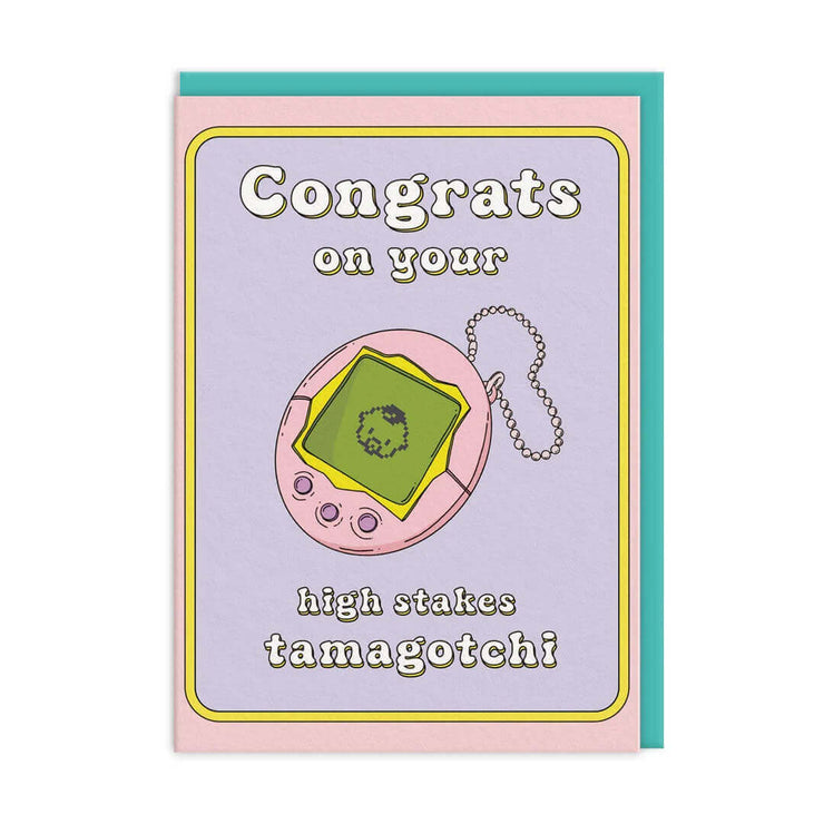 New Baby Tamagotchi Greeting Card