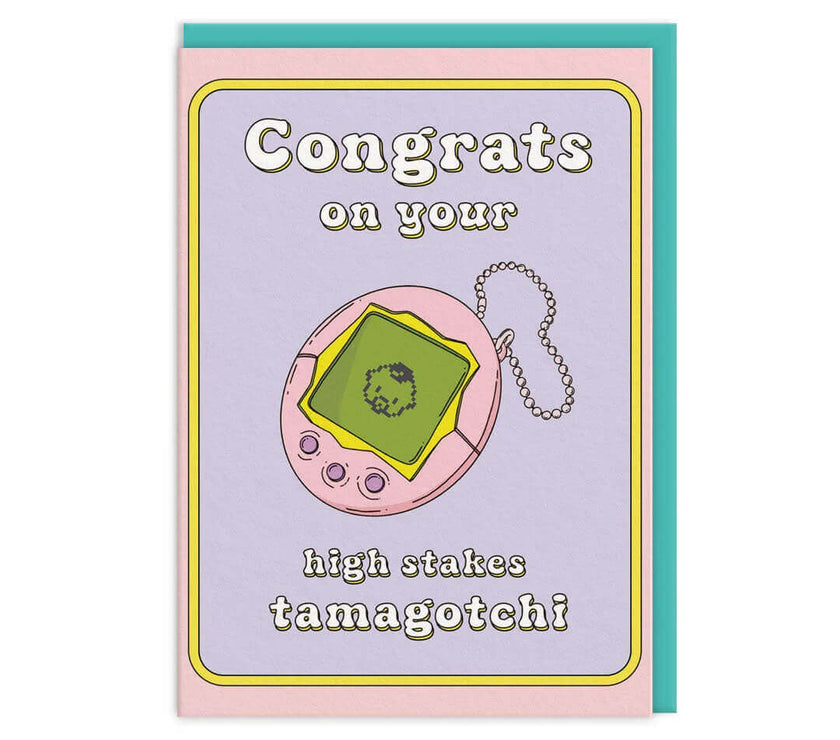 New Baby Tamagotchi Greeting Card