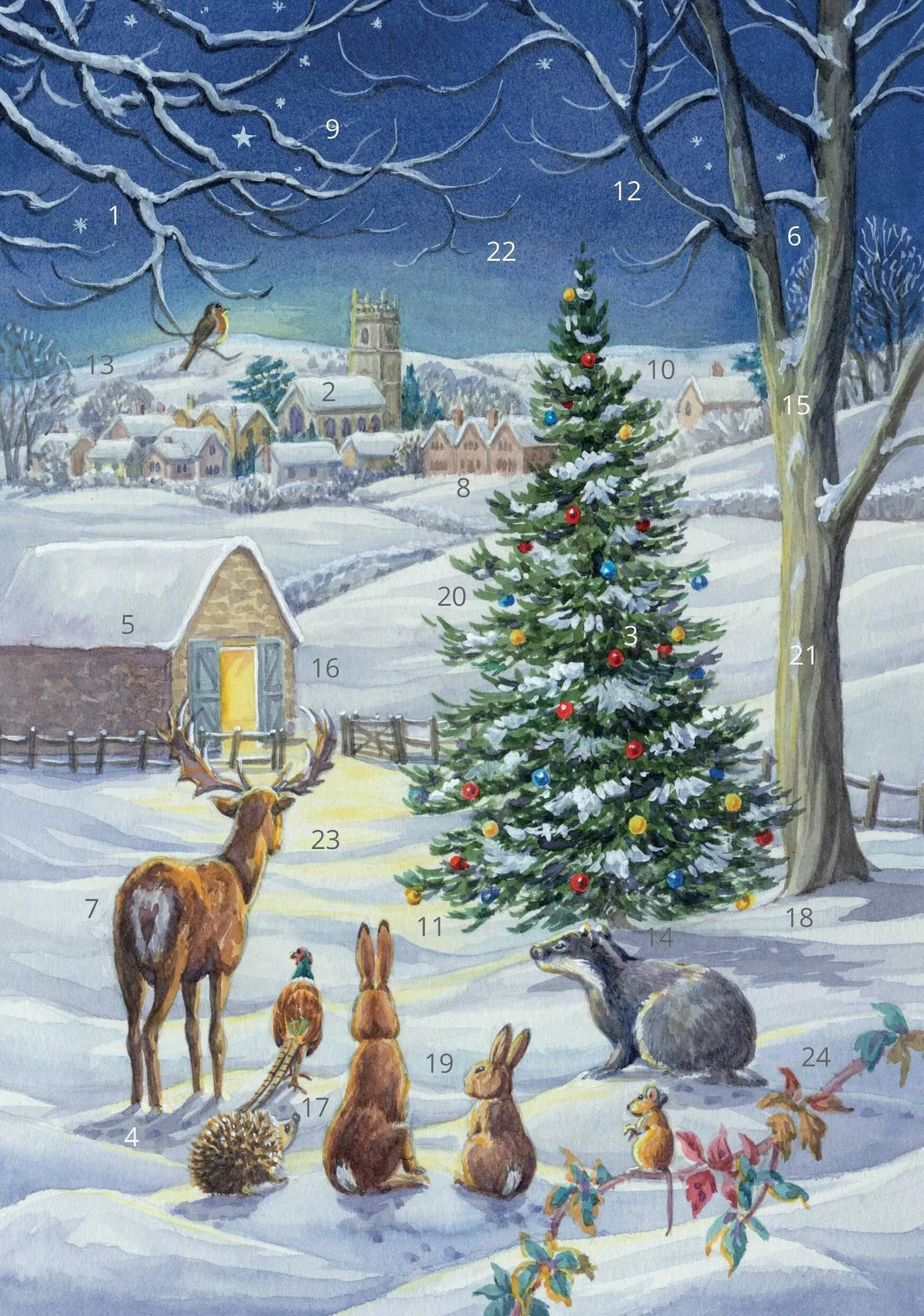 Snowy Landscape A5 Advent Card