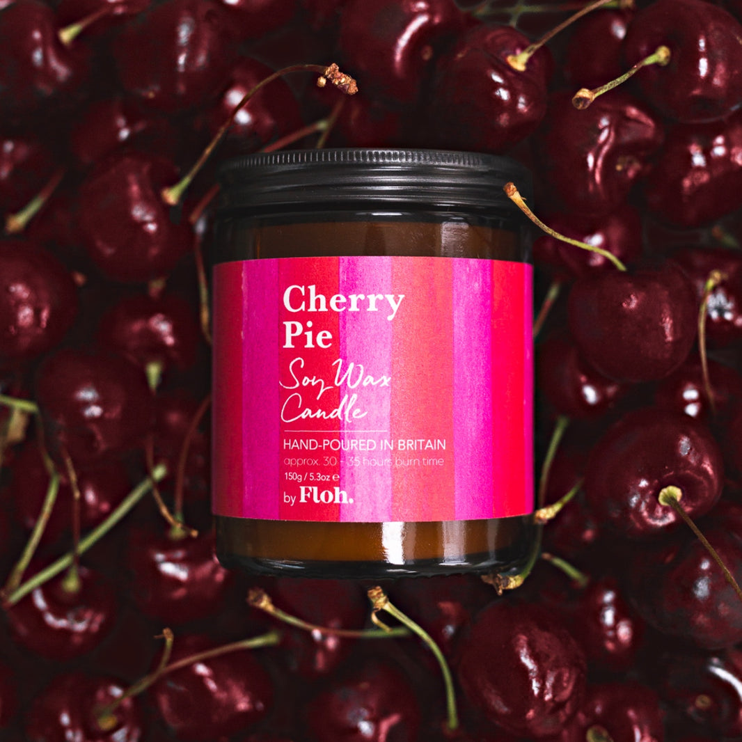 Floh Cherry Pie Soy Wax Candle, 150g, Hand-Poured in UK