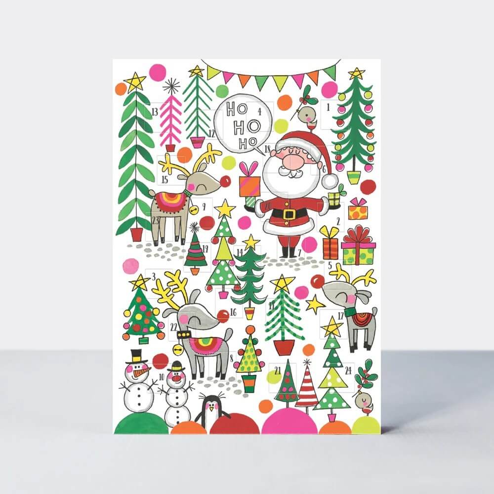 Santa Ho Ho Ho Advent Calendar Card