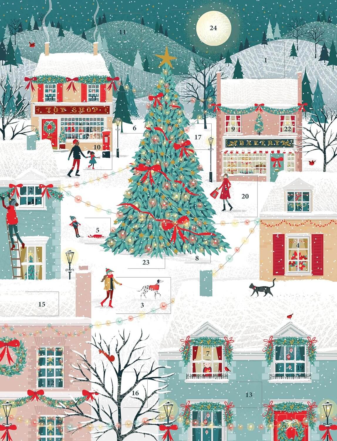 Snowy Village Advent Calendar