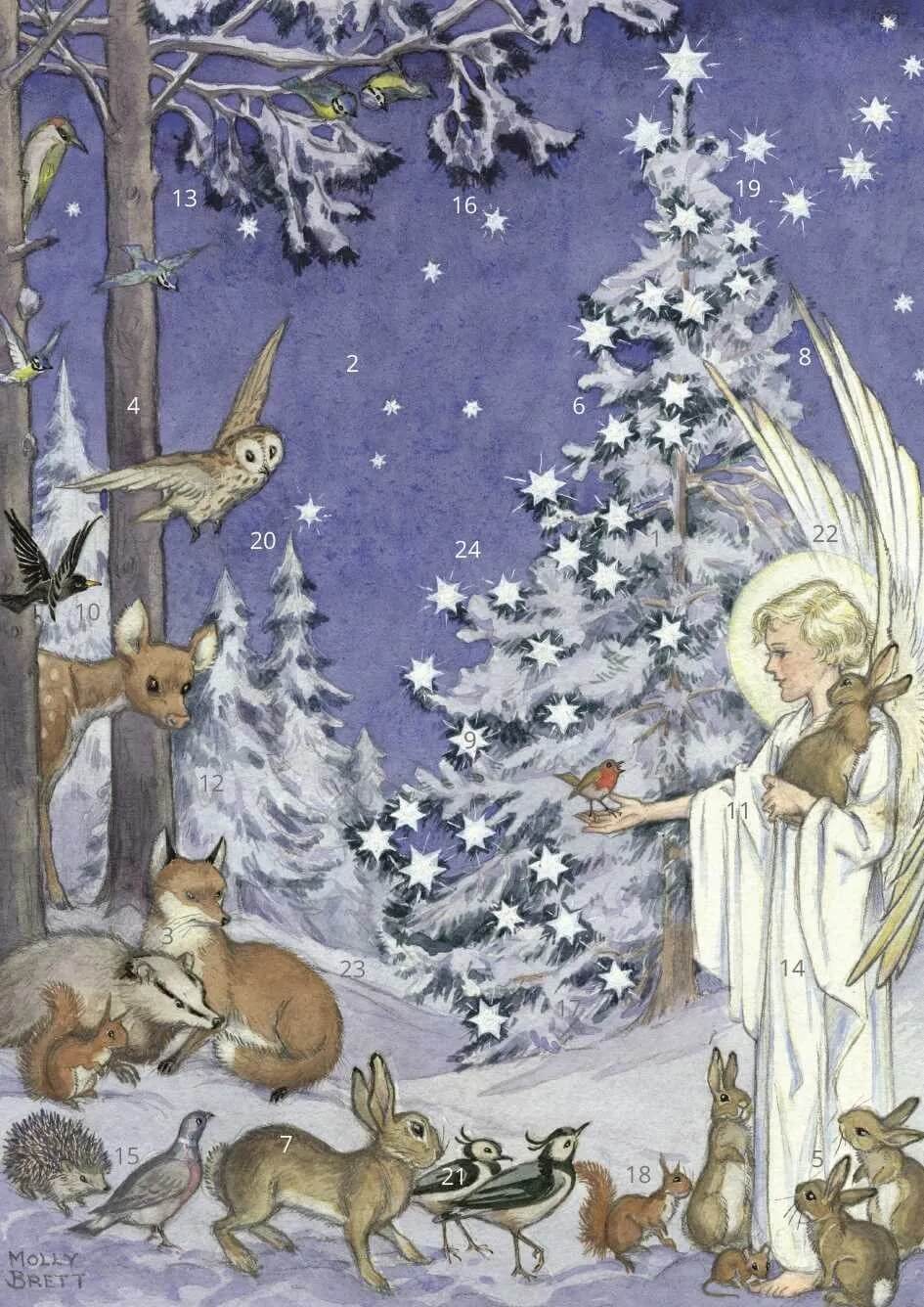 Woodland Angel A4 Advent Calendar