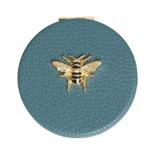 Round Teal Compact Mirror