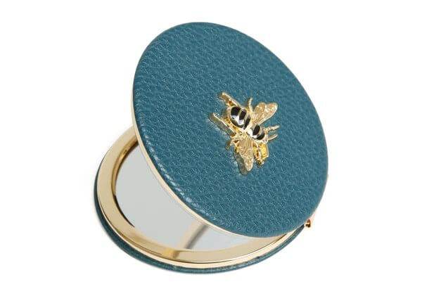 Round Teal Compact Mirror - House of Cards