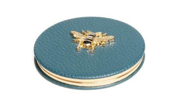 Round Teal Compact Mirror - House of Cards