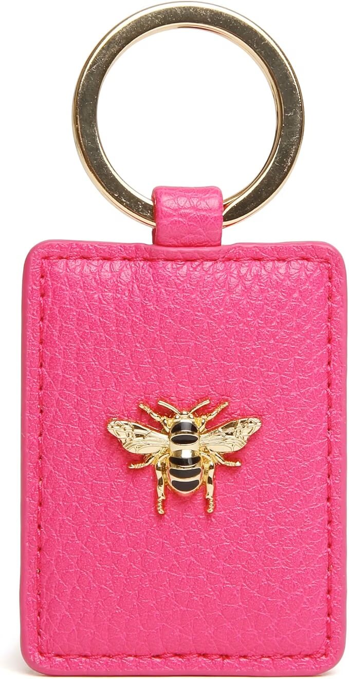 Hot Pink Vegan Leather Keyring