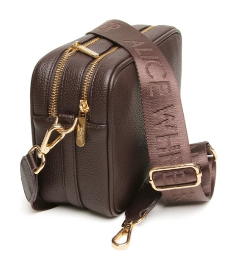 Chocolate Brown Camera Crossbody Bag