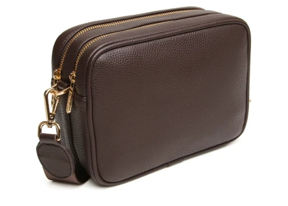 Chocolate Brown Camera Crossbody Bag