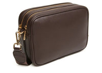 Chocolate Brown Camera Crossbody Bag