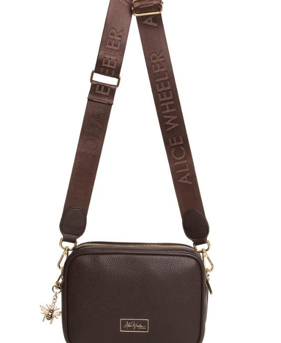 Chocolate Brown Camera Crossbody Bag