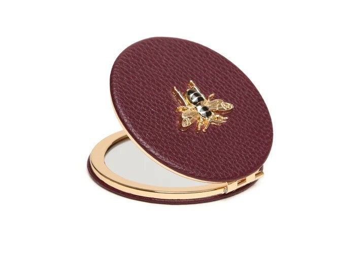 Alice Wheeler Round Compact Mirror - Berry