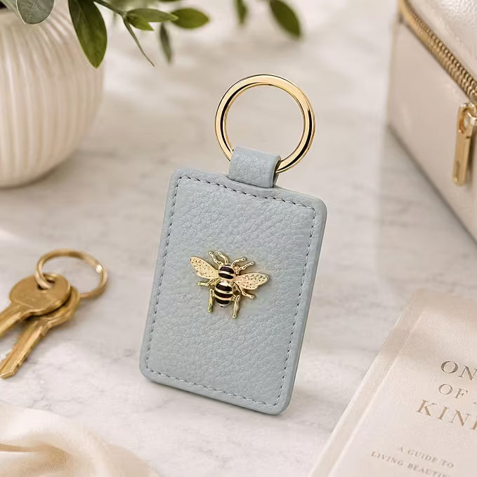 Duck Egg Vegan Leather Keyring