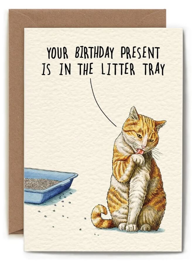 Litter Tray Birthday Card
