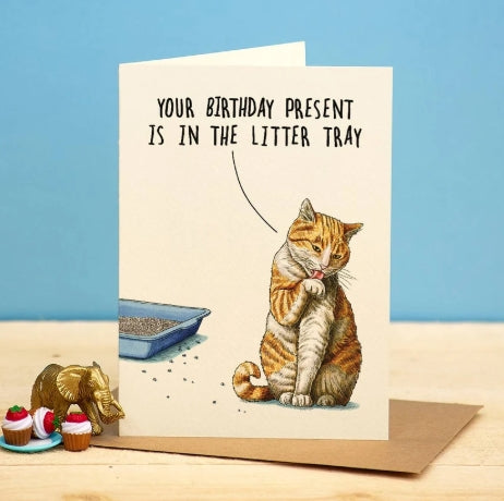 Litter Tray Birthday Card