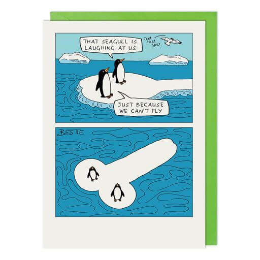Penguin Laughing Birthday Card