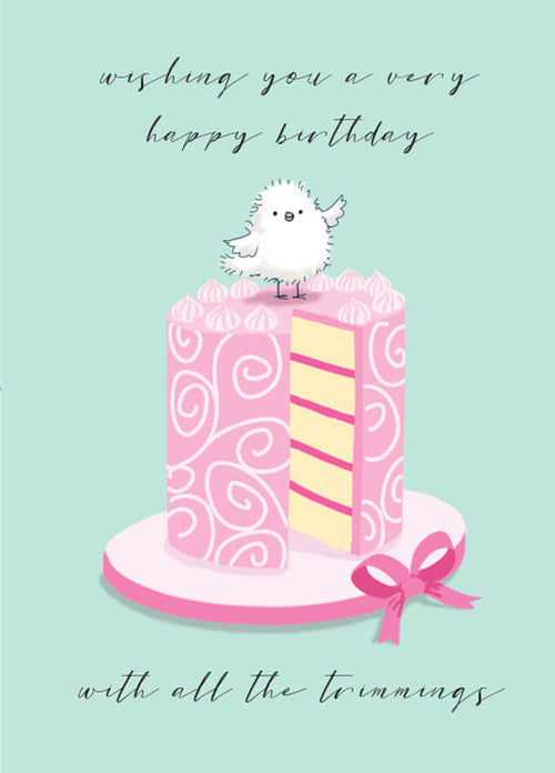 Bird and Cake Birthday Card