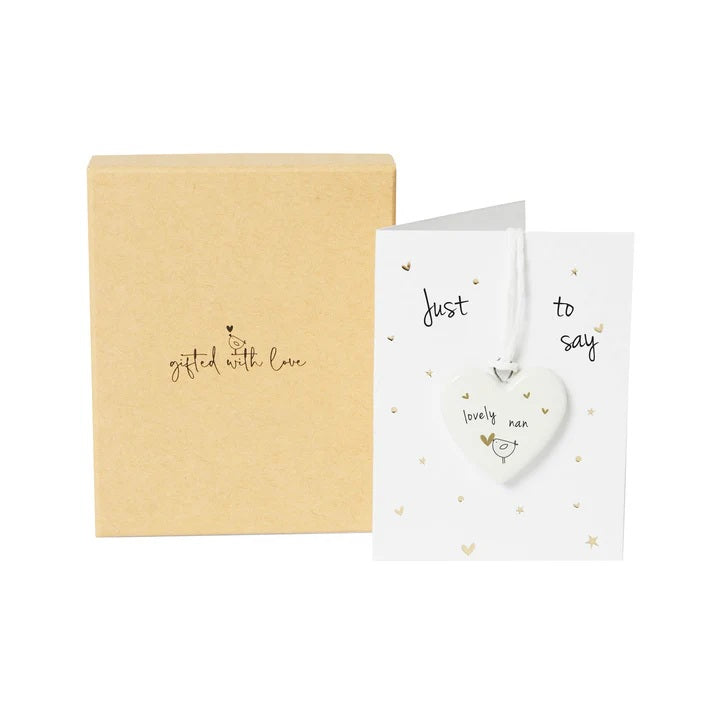 Lovely Nan Porcelain Heart and Card
