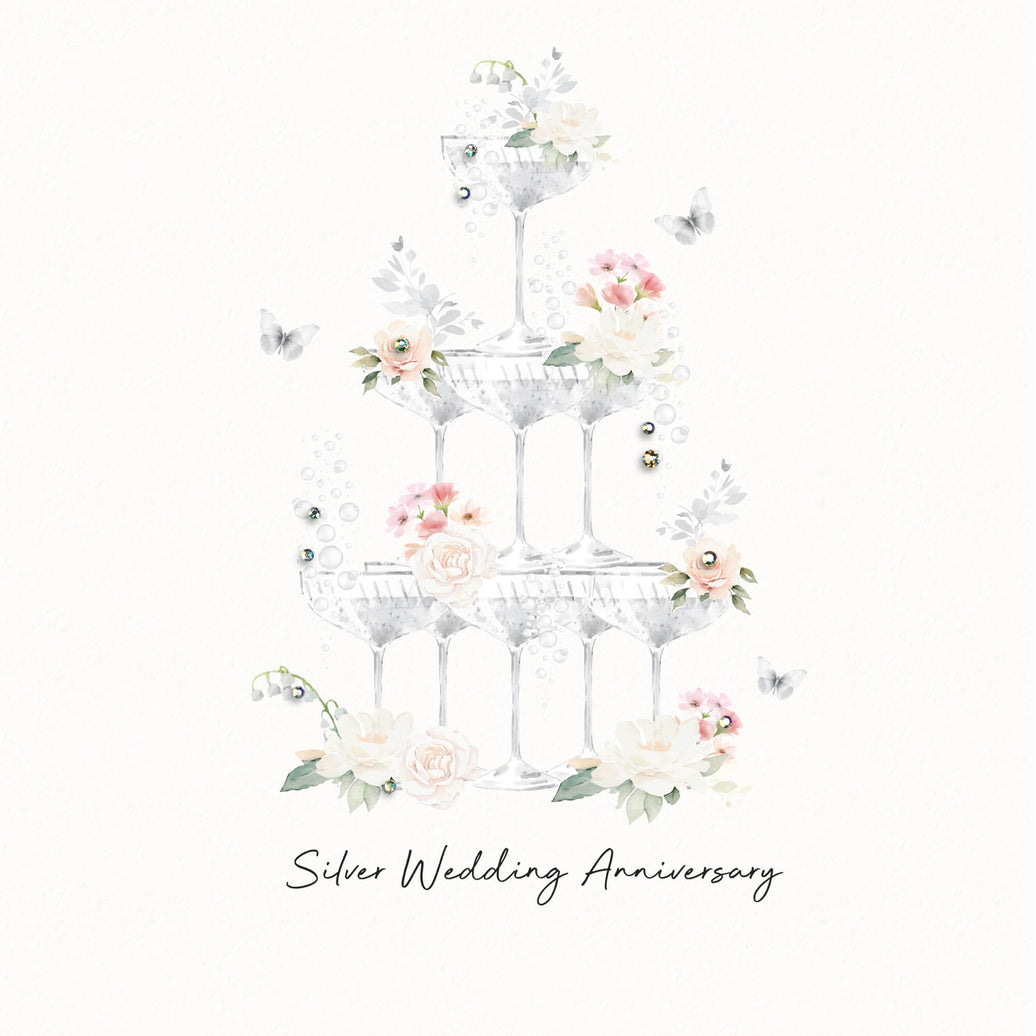 Silver Wedding Anniversary Card