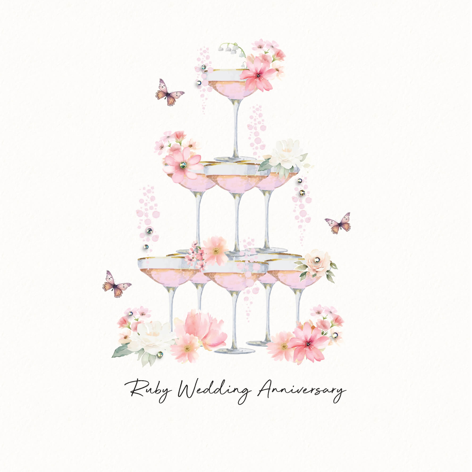 Ruby Wedding Anniversary Card