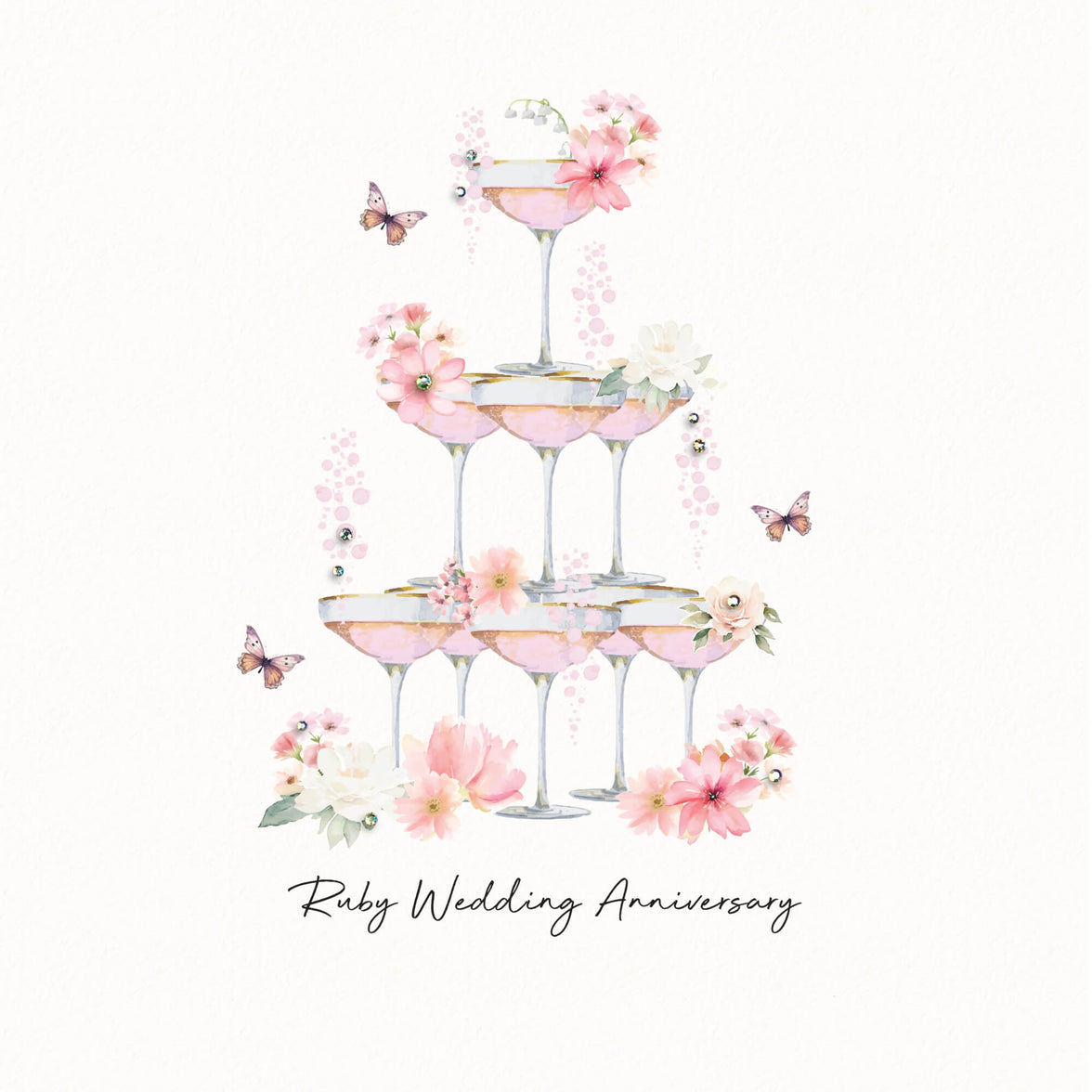 Ruby Wedding Anniversary Card