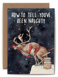 Naughty Reindeer Christmas Card