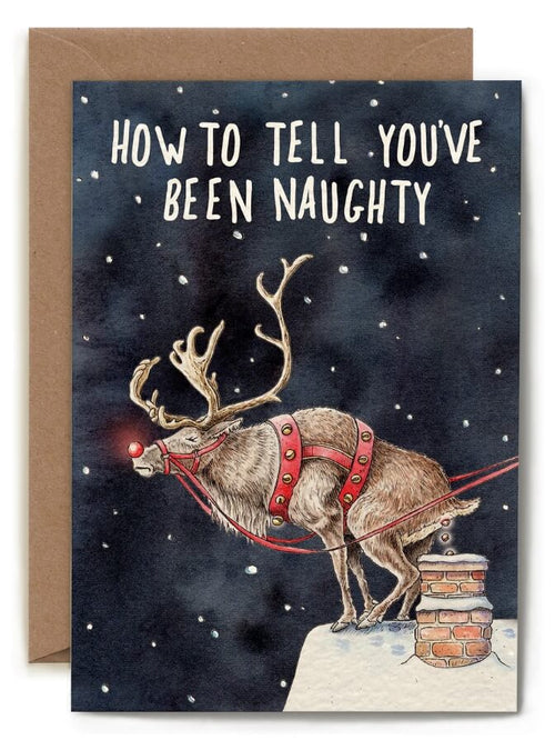 Naughty Reindeer Christmas Card