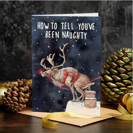 Naughty Reindeer Christmas Card
