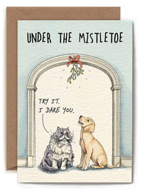 Under The Mistletoe Christmas Card