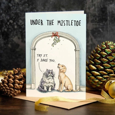 Under The Mistletoe Christmas Card