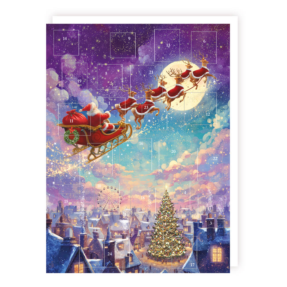Santa Over Moon Advent Calendar