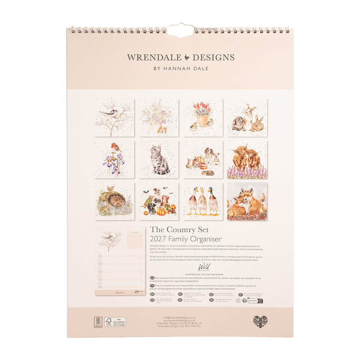 2027 Country Set Family Calendar