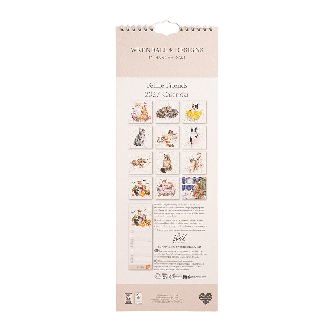 2027 Feline Friends Cat Slim Calendar