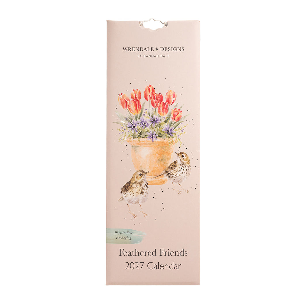 2027 Feathered Friends Birds Slim Calendar
