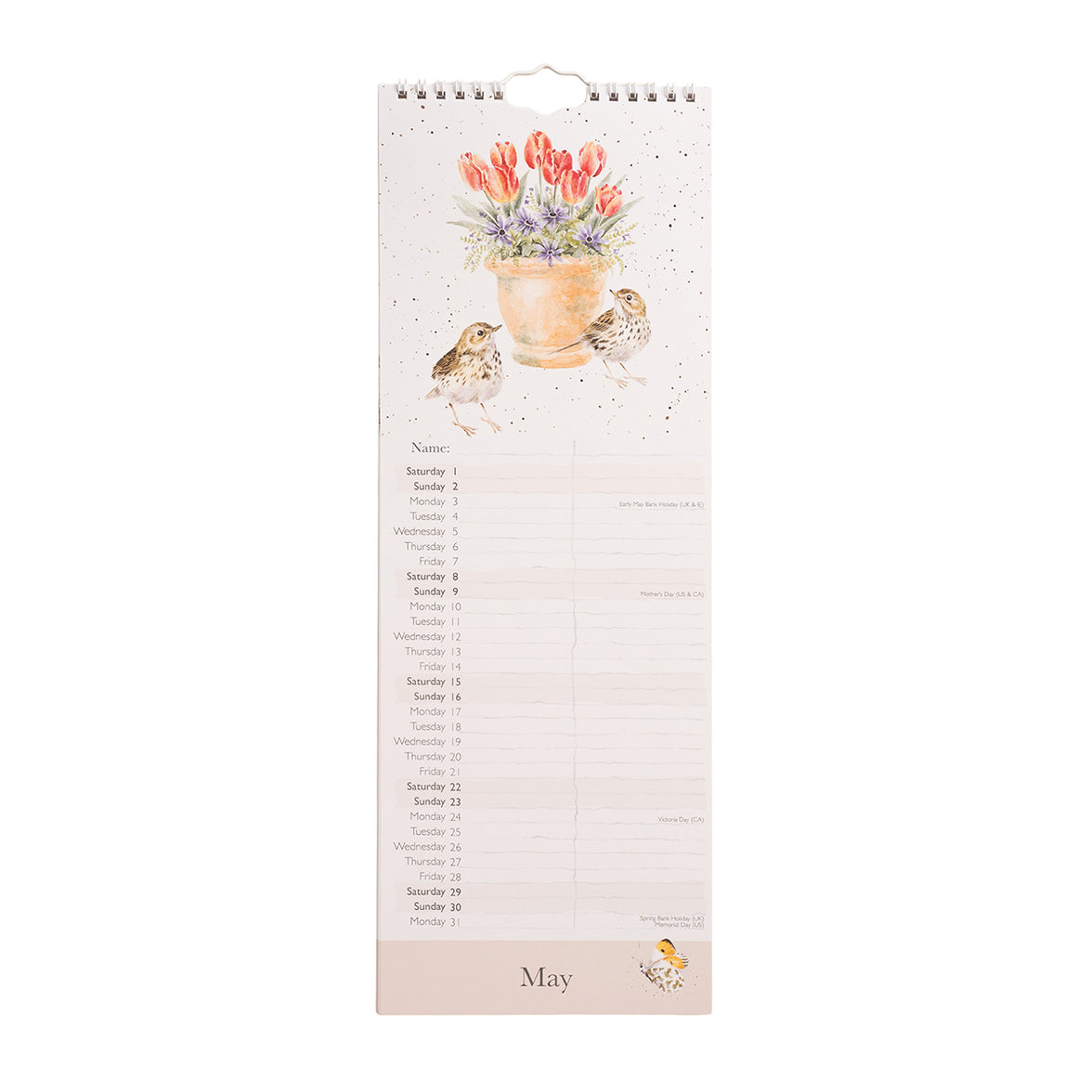 2027 Feathered Friends Birds Slim Calendar