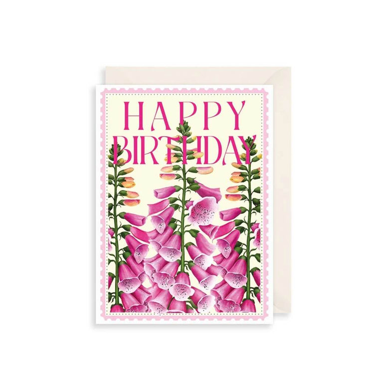 Foxgloves Birthday Card