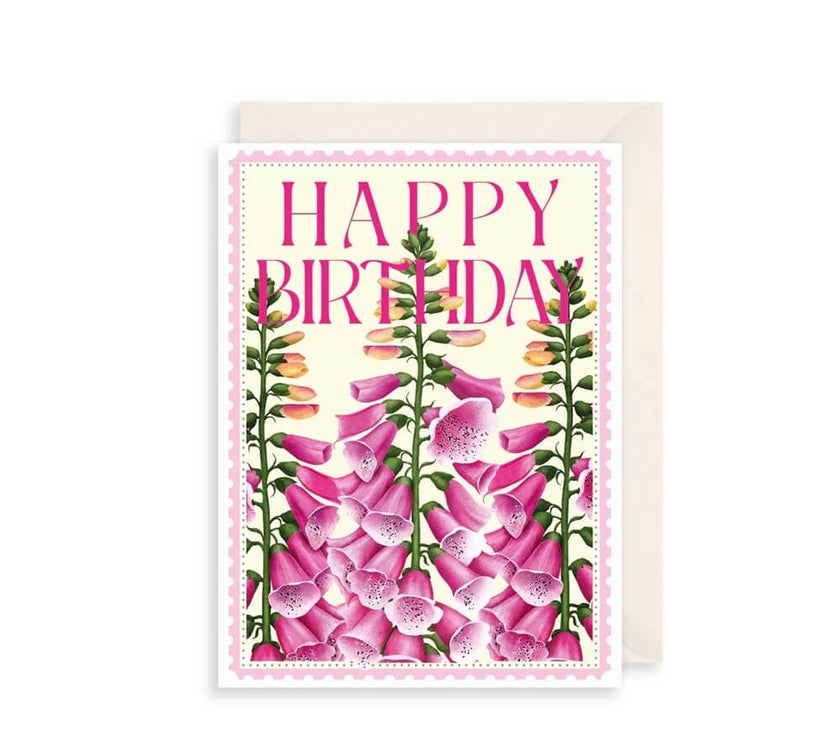 Foxgloves Birthday Card