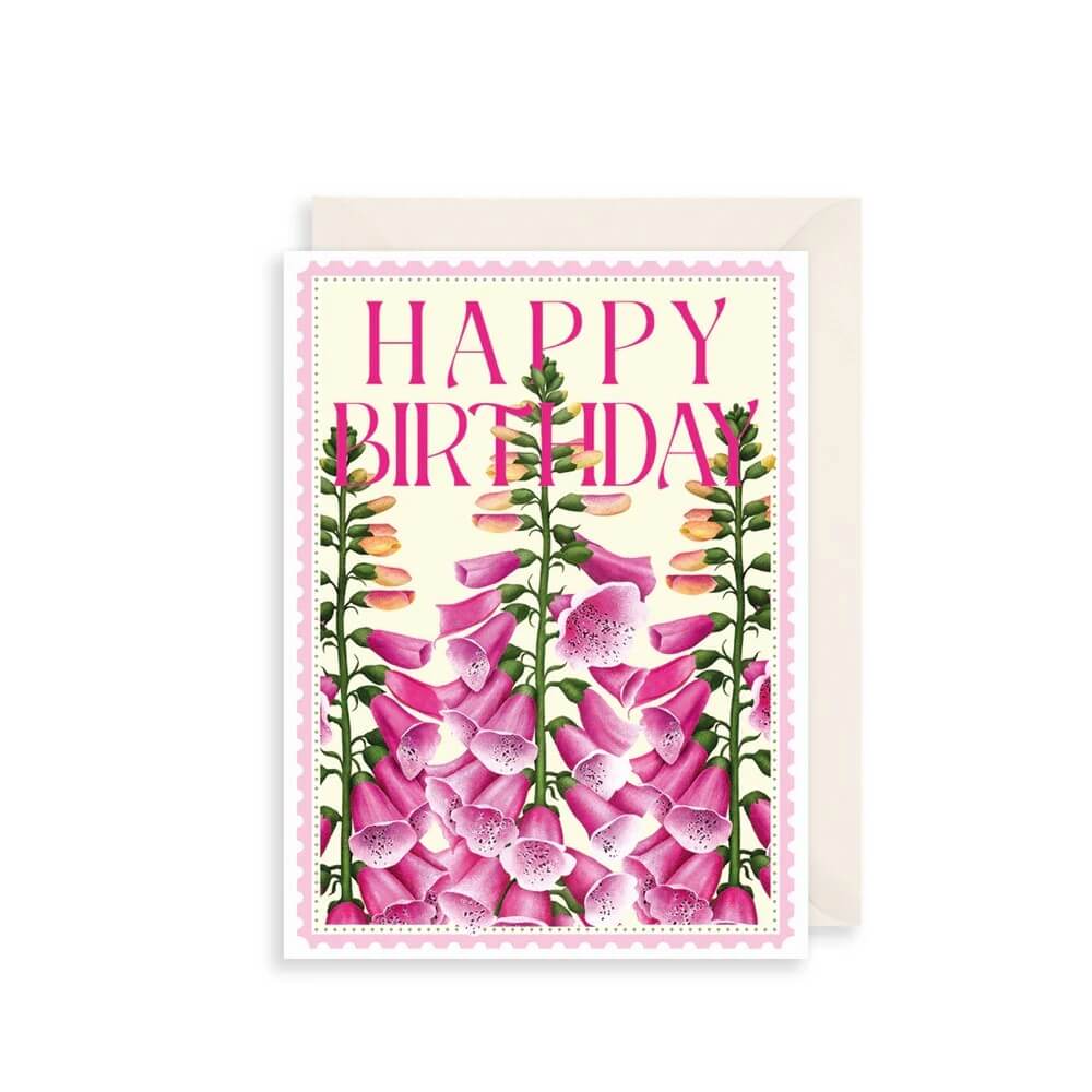 Foxgloves Birthday Card