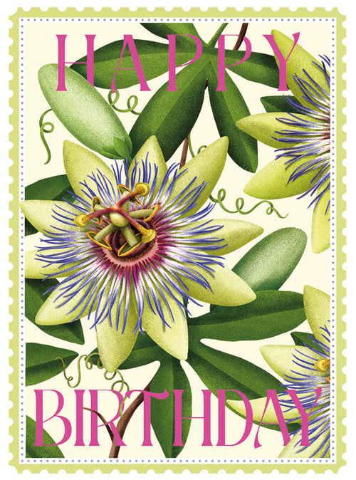Passion Flower Birthday Card