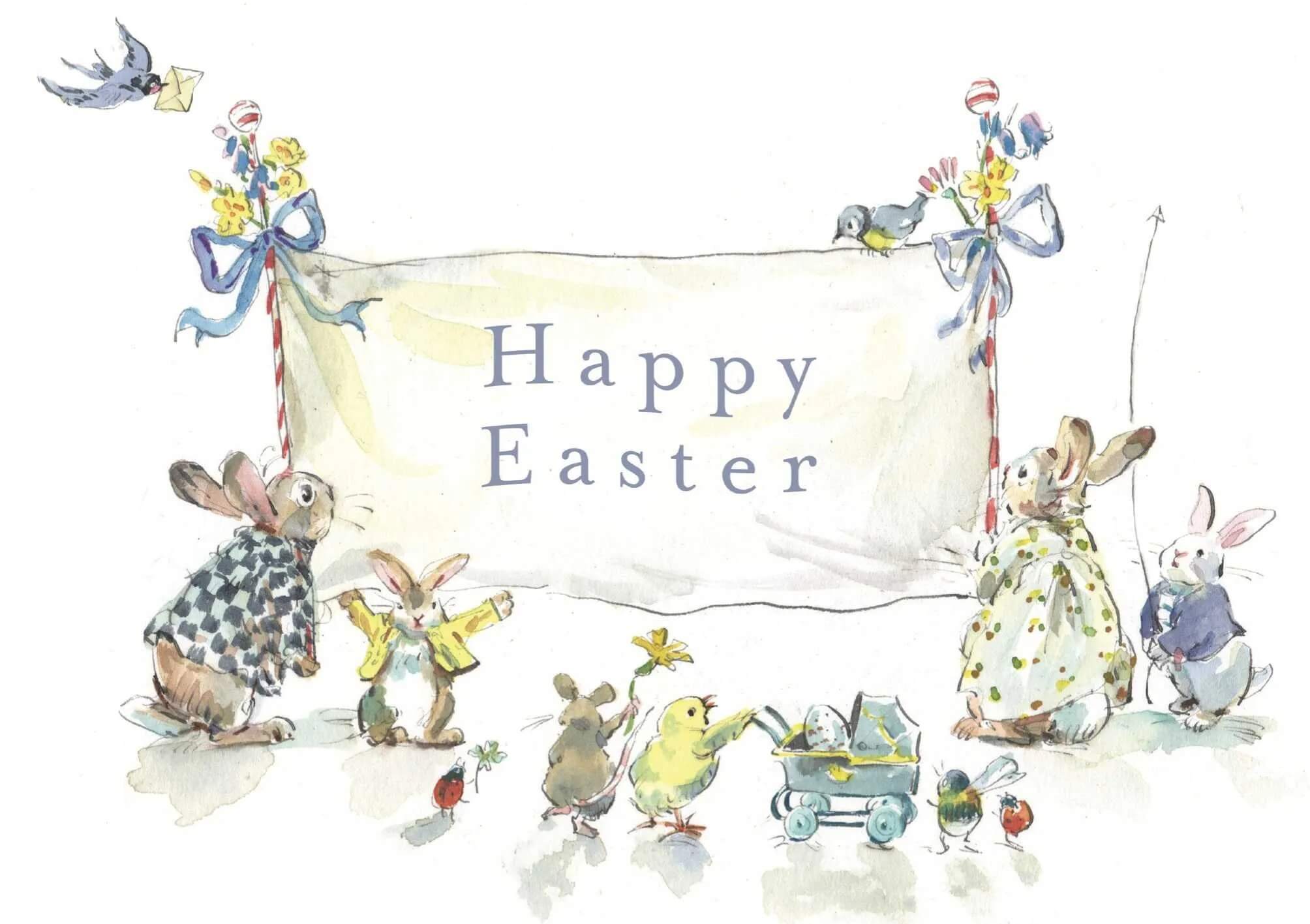 Easter Banner Greeting Card