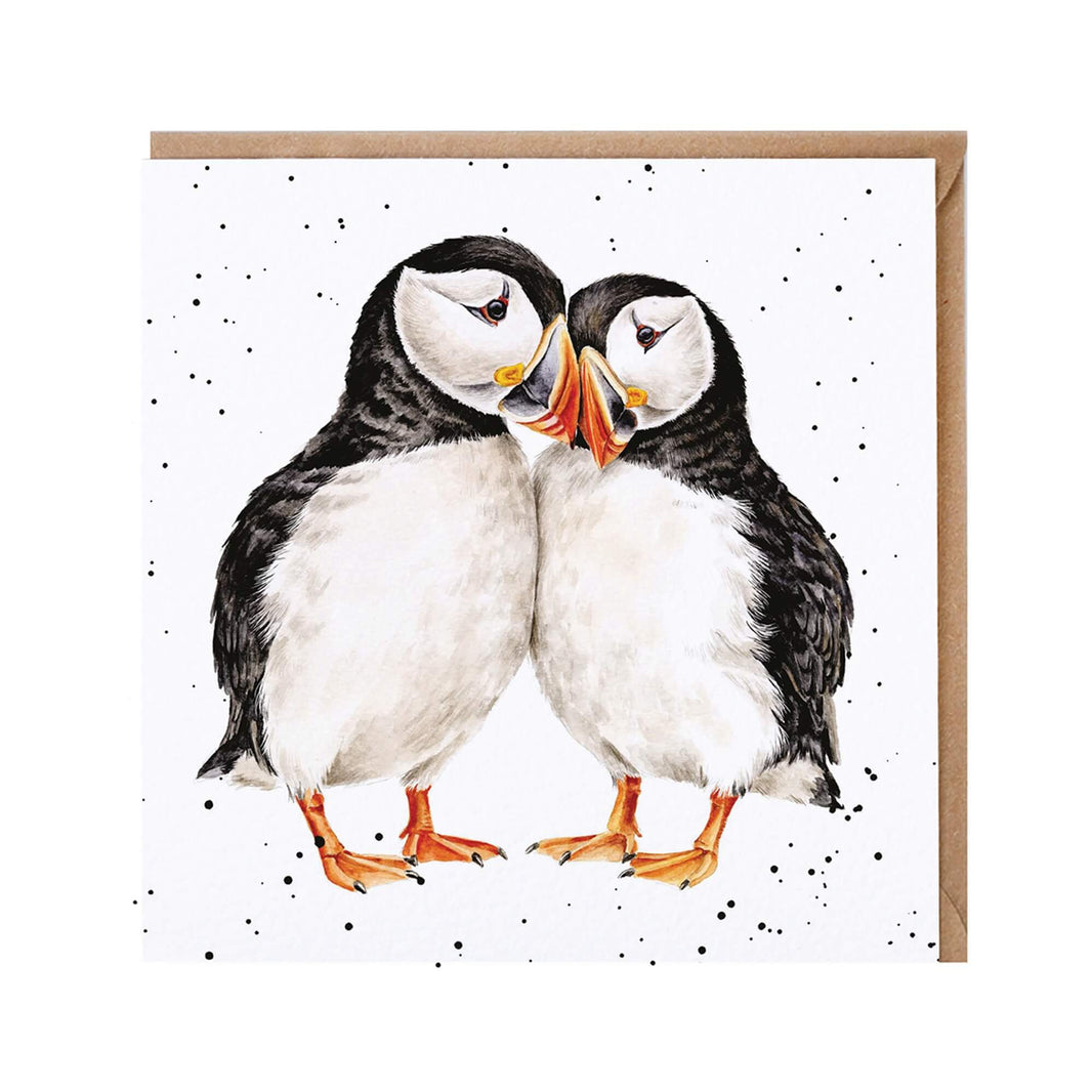 Puffins On The Rocks Birthday Card