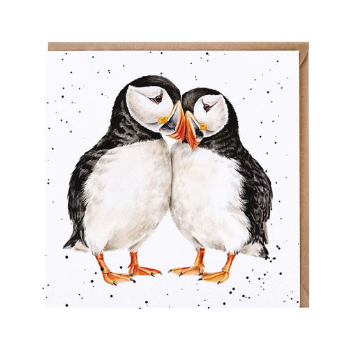 Puffins On The Rocks Birthday Card