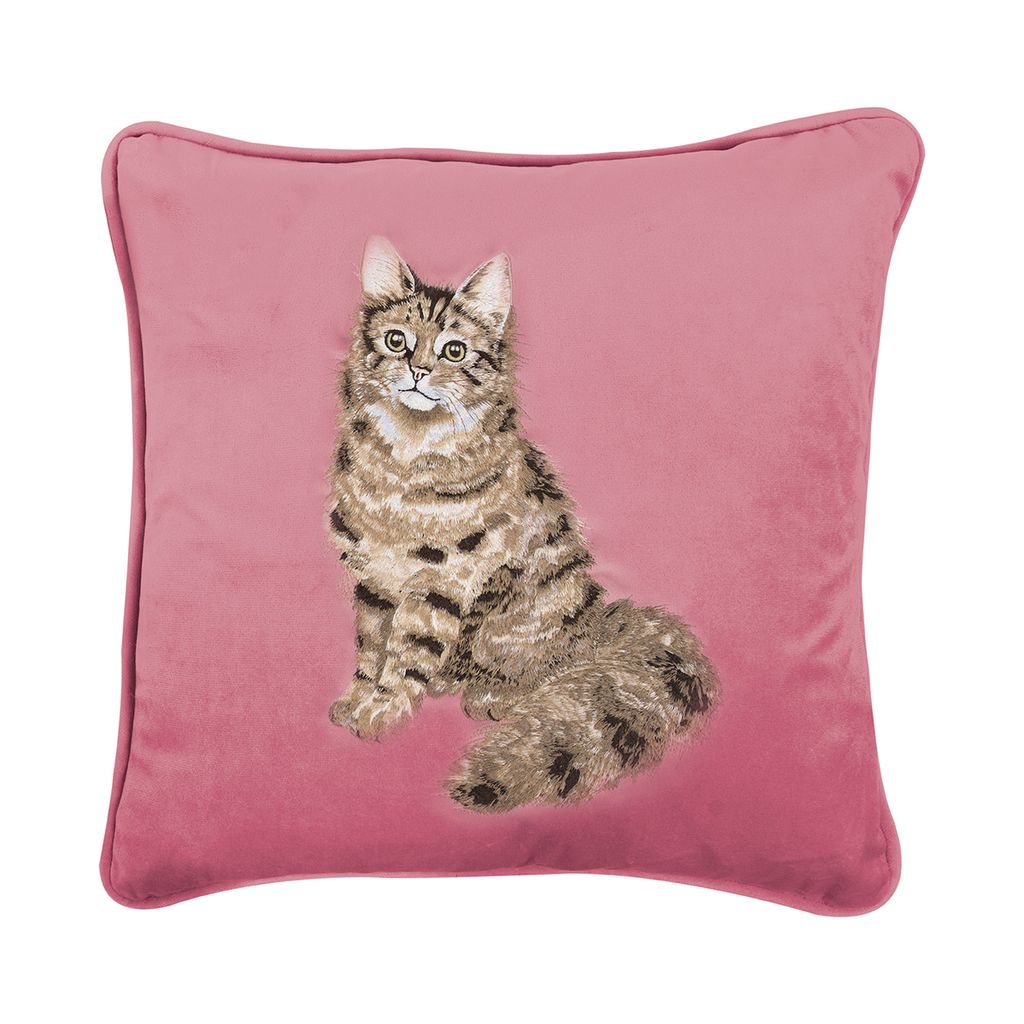 Feline Fabulous Pink Cat Cushion