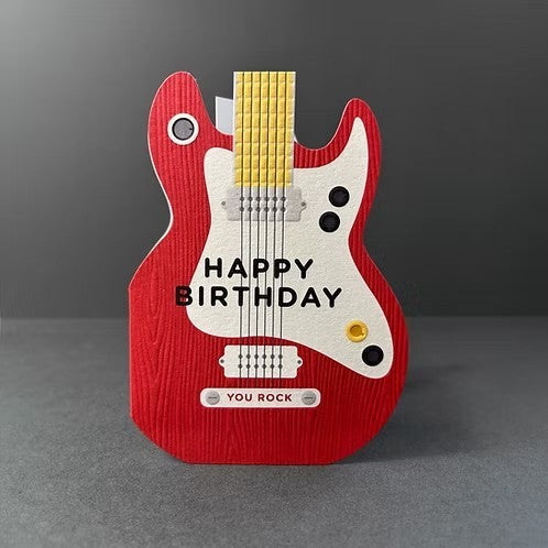 Guitar Die-Cut Birthday Card